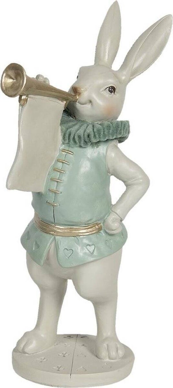 Clayre & Eef Beeld Konijn 12x12x29 cm Wit Polyresin