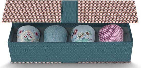 Oriental Flower Festival Set/4 Mokken Blauw