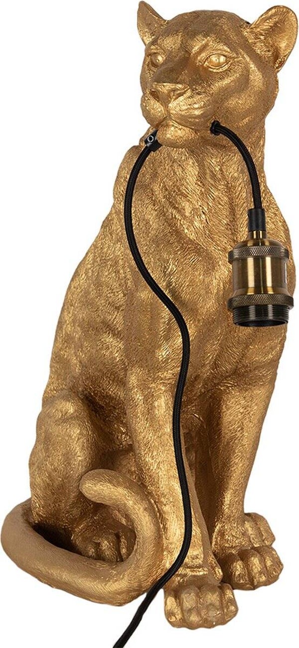 Clayre & Eef Tafellamp Luipaard 38x27x52 cm Goudkleurig