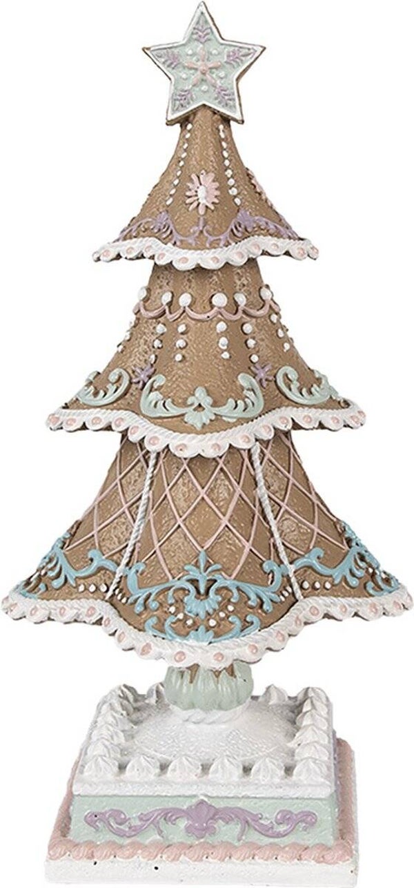 Kerstdecoratie Kerstboom 25 cm Bruin Kunststof