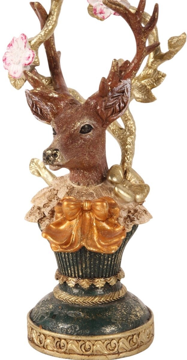 Baroque - Kandelaar - hert polyresin-multicolor -30x9cm
