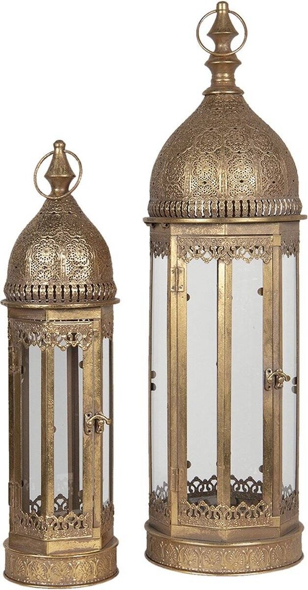 Lantaarns Set v 2 Goudkleurig Ijzer