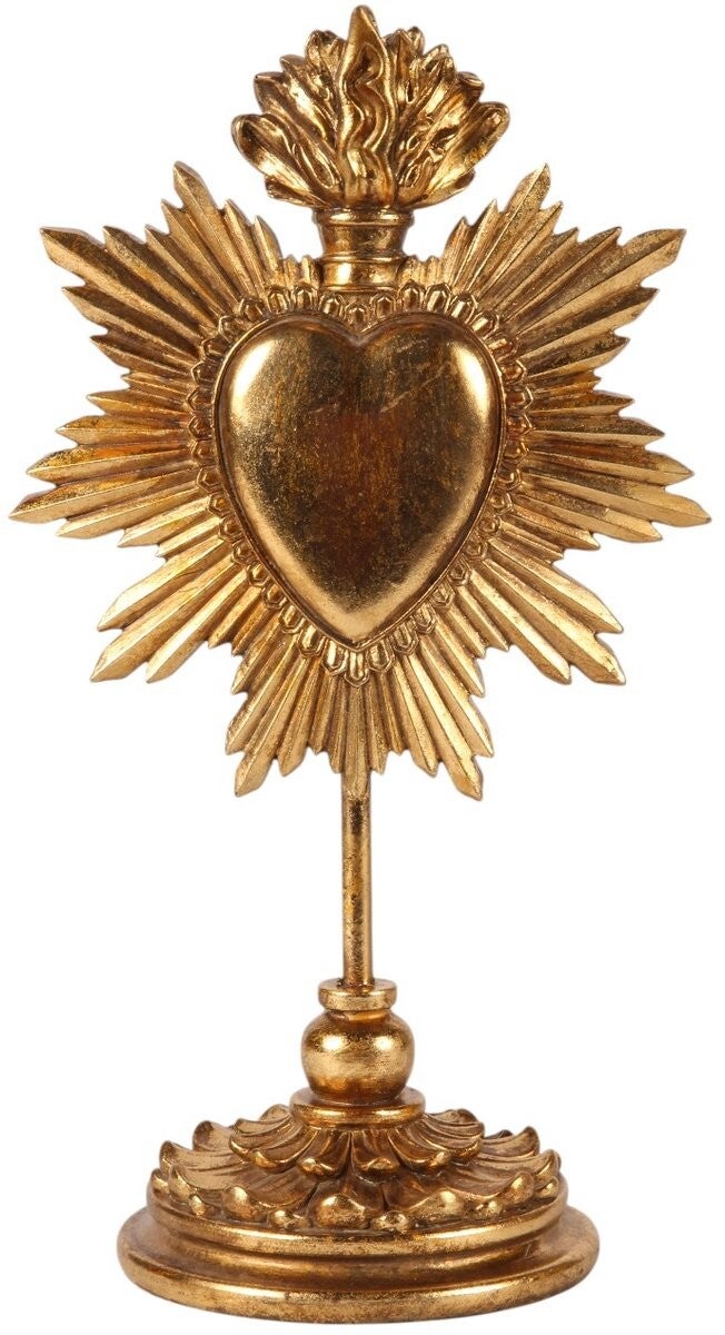 Baroque - Kandelaar Hart 33,5 cm - Goud - Resin - 33.5x18.5x13 - Polyresin