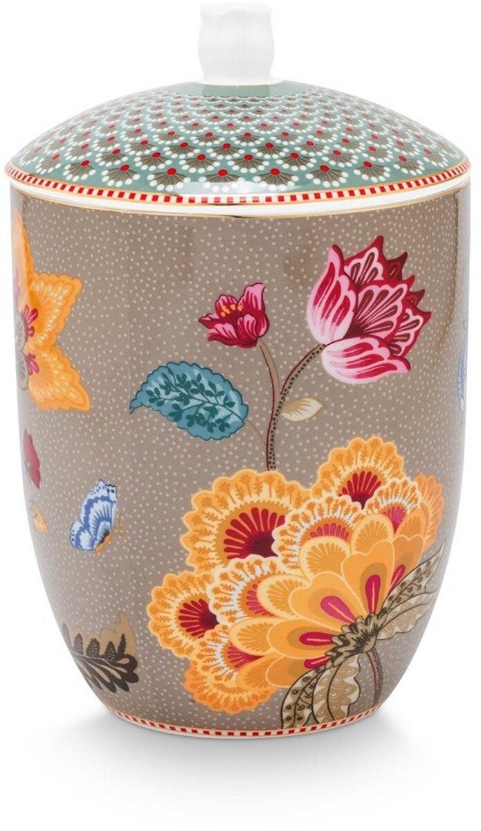 Pip studio-Voorraadpot-Blooming Tales Fantasy Khaki-1.5L-Porselein