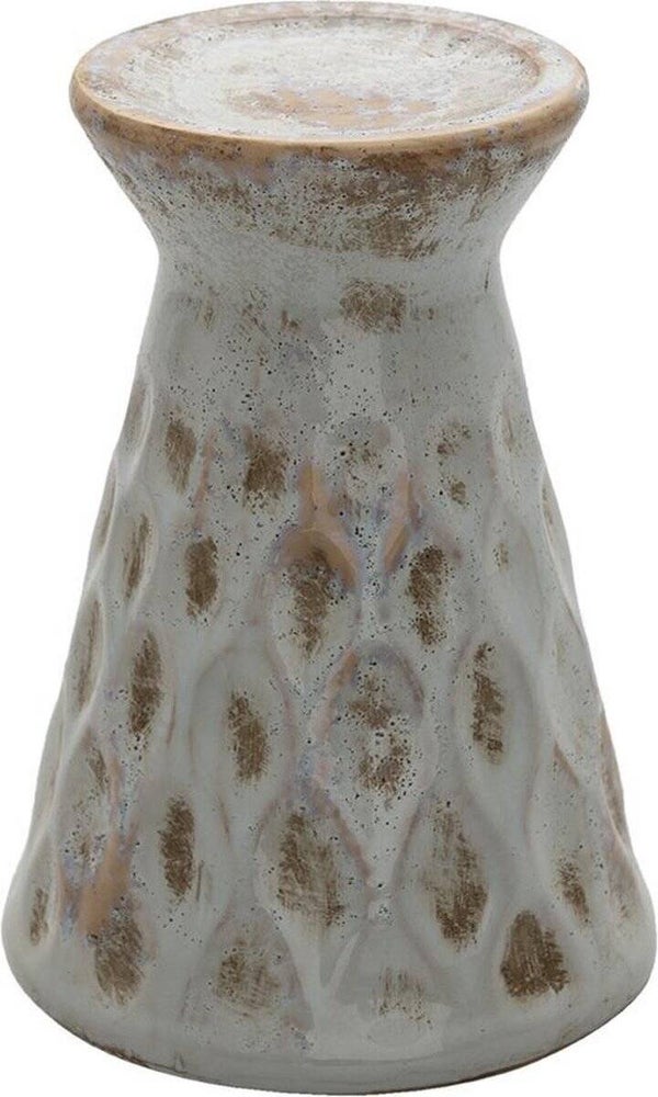 Clayre & Eef Kandelaar Ø 14x21 cm Grijs Keramiek Rond