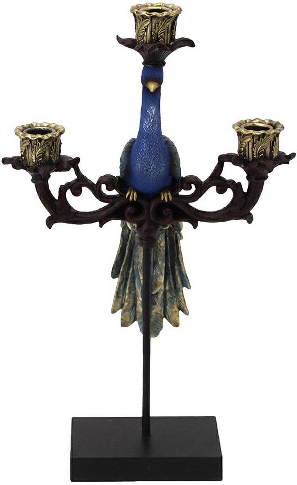 Clayre & Eef Kandelaar Blauw Kunststof 25x10x42 cm
