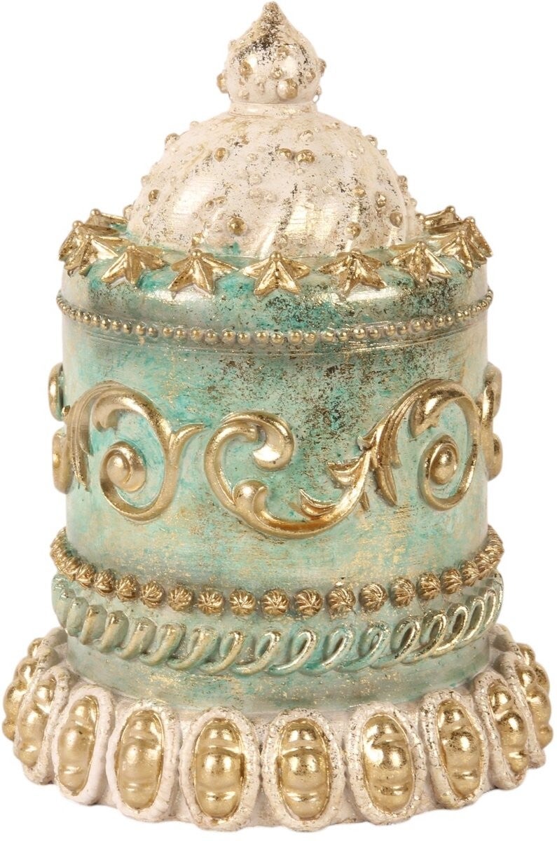 Baroque - Decoratief beeld of figuur - Decoratie Taart 23 cm - Blauw - Resin - 23x16.5x16.5 - Polyresin