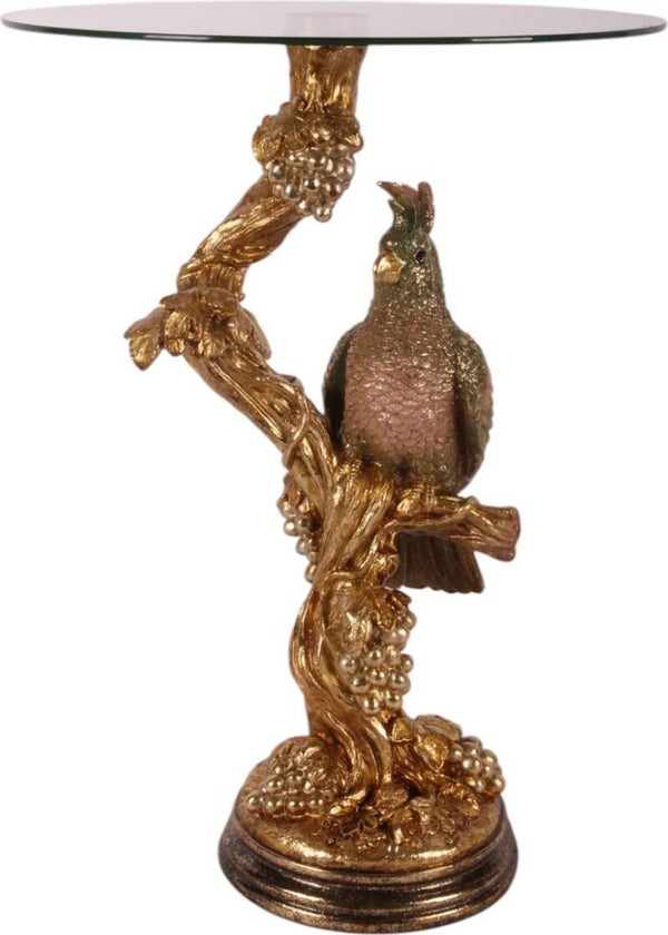 Baroque - Bijzettafel vogel resin 55 cm - 55x40x40 - Polyresin