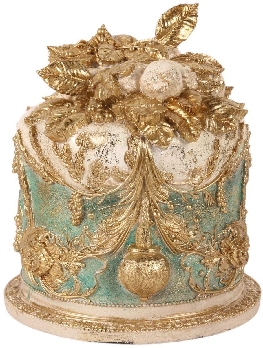 Baroque - Decoratief beeld of figuur - Decoratie Taart 24 cm - Blauw - Resin - 24x20x20 - Polyresin