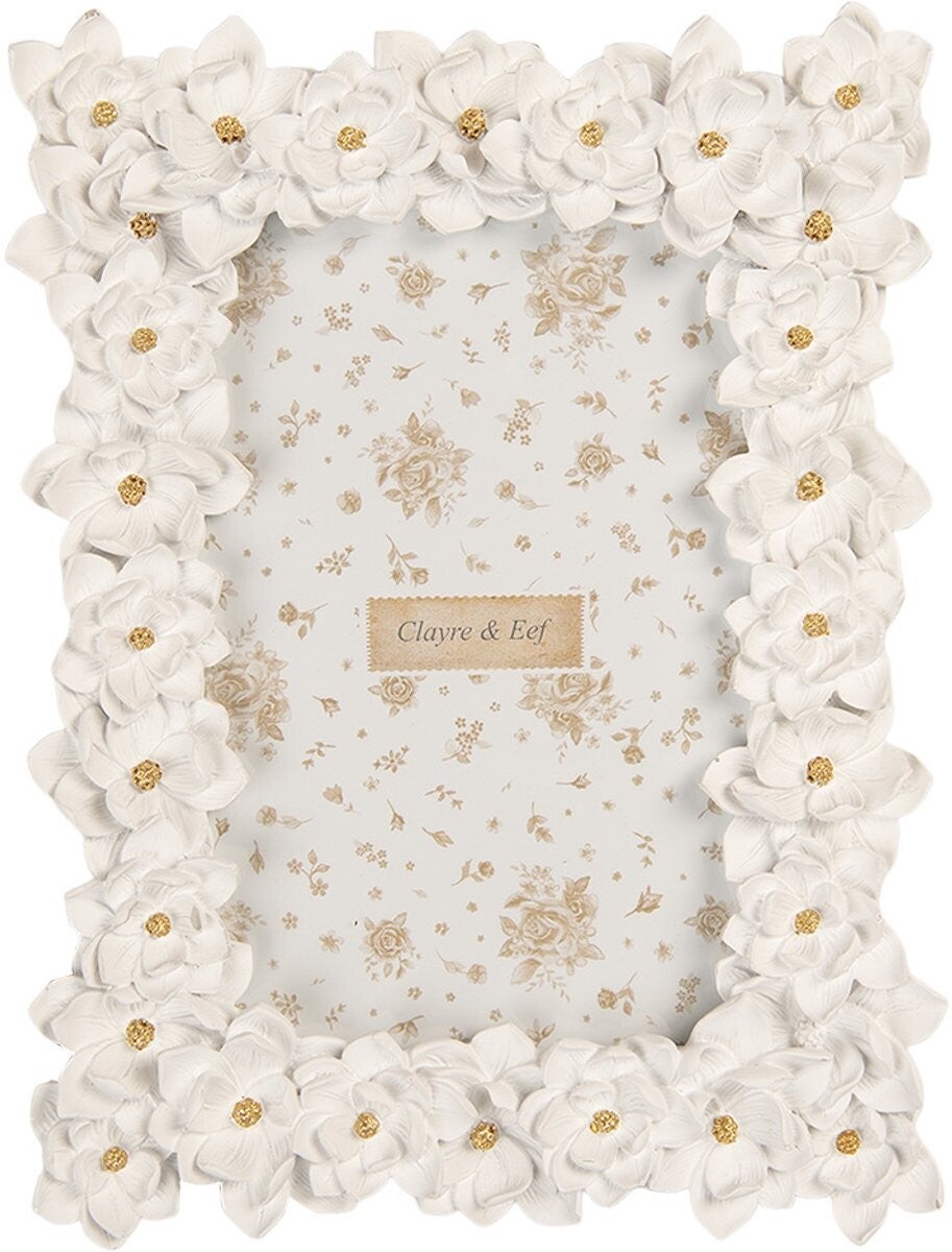 Clayre & Eef Fotolijst 10x15 cm Wit Kunststof