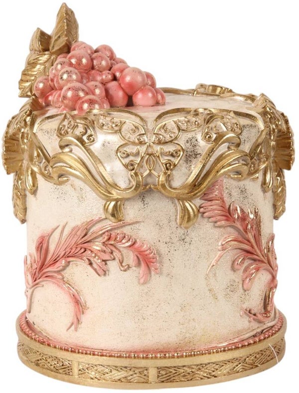 Baroque - Decoratief beeld of figuur - Decoratie Taart 30 cm - Roze - Resin - 30x24x25 - Polyresin