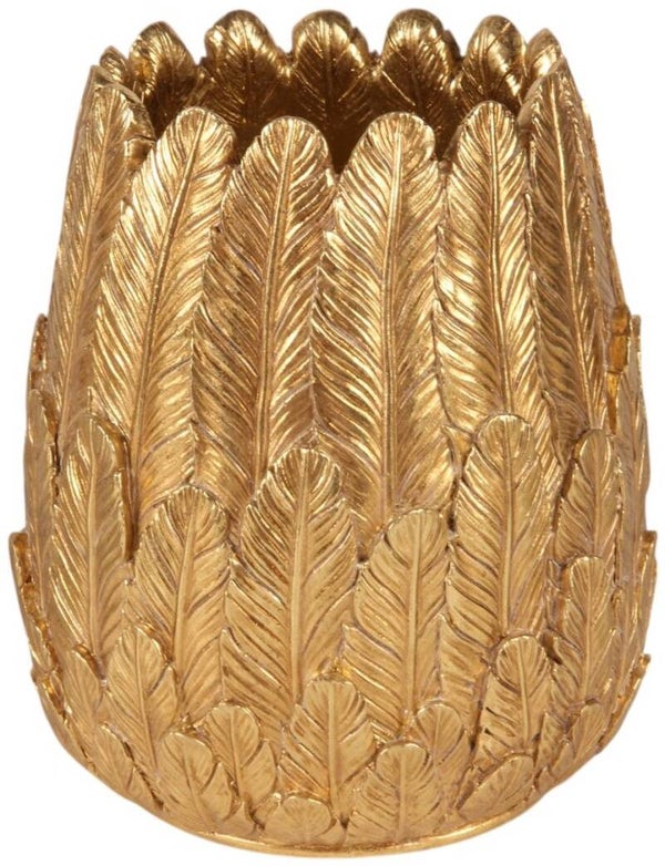 Baroque -Vaas Veren 15 cm - Goud - Resin - 15x12.5x12.5 - Polyresin