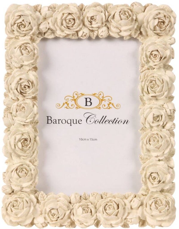 Baroque - Fotolijst - Fotolijst 10 x 15 cm - Crème - Resin - 20.2x15.8x2.6 - Polyresin