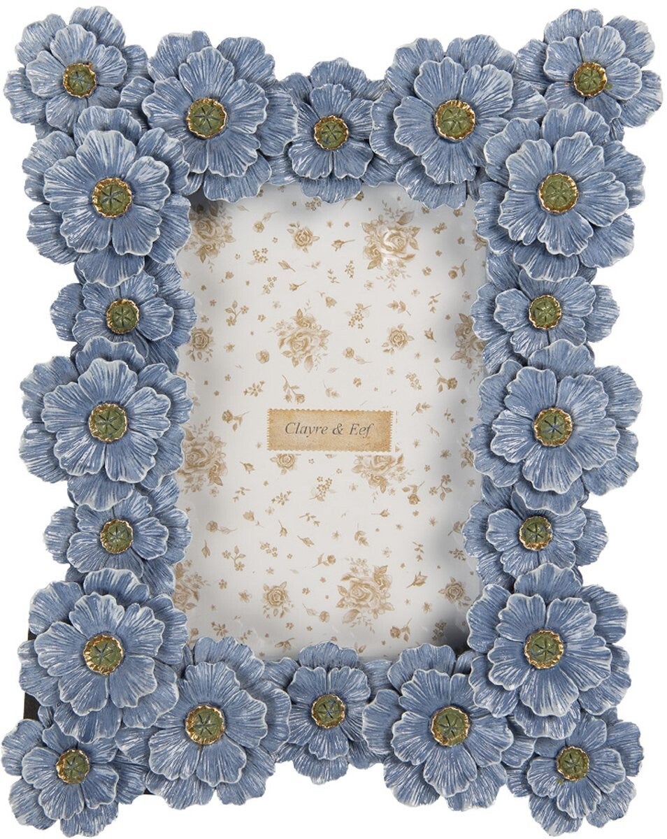 Clayre & Eef Fotolijst 10x15 cm Blauw Kunststof