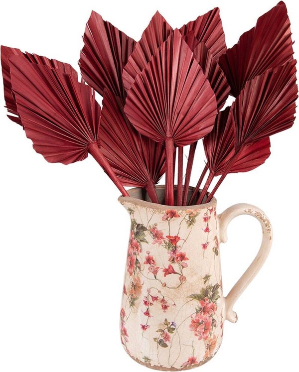 Clayre & Eef Decoratieve Schenkkan 20x14x23 cm Roze Beige Keramiek Bloemen