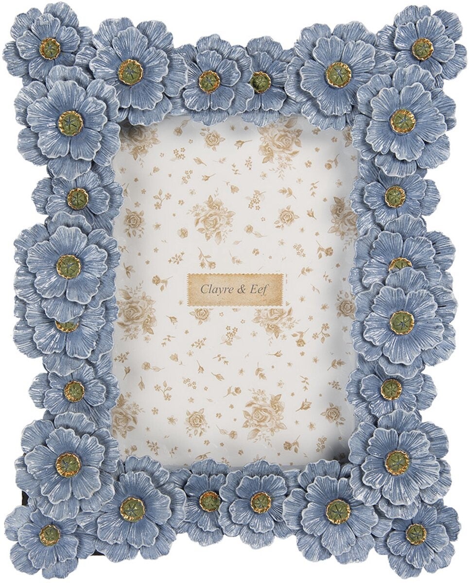 Clayre & Eef Fotolijst 13x18 cm Blauw Kunststof