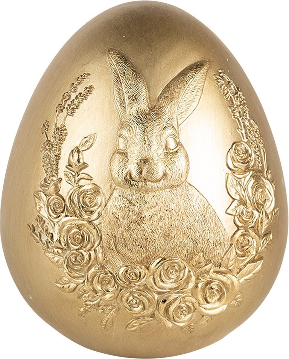 Decoratie Beeld Ei Ø 17x21 cm Goudkleurig Kunststof