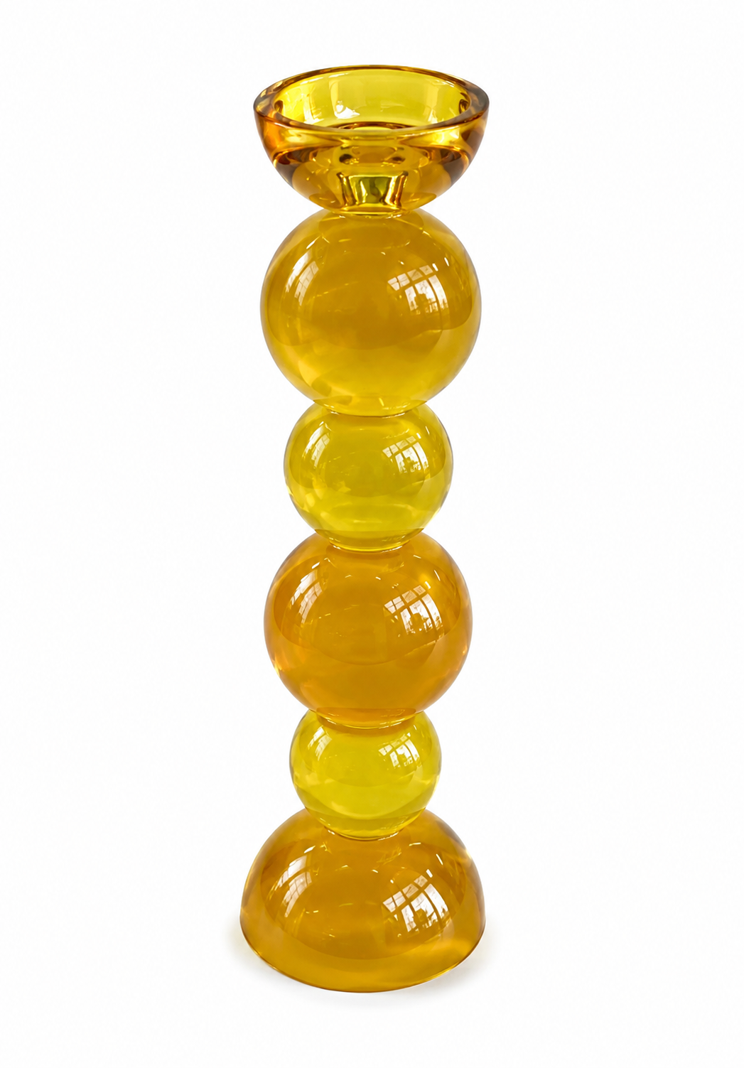 Colmore kaarshouder yellow kristalglas 12x12x38cm