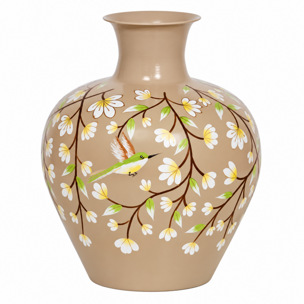 Colmore by Diga-vaas-taupe handbeschilderd enamel-iron-33x33x39cm