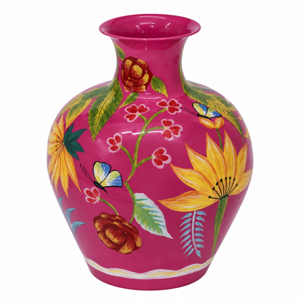 Colmore by Diga vaas fuchsia handbeschilderd enamel Ø32x39cm