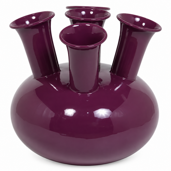 Colmore by Diga vaas tulpenvaas iron leaf dark purple emaille IR 23x23x23
