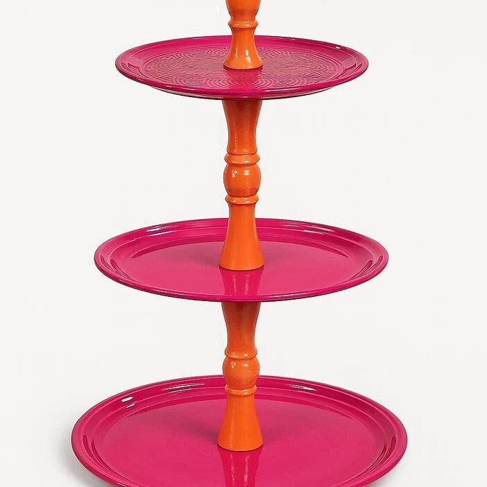 Colmore by Diga Etagere 3 laags Fuchsia Dark Purple Enamel 50x50x84cm