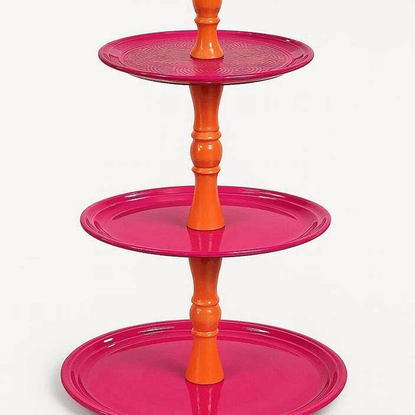 Colmore by Diga Etagere 3 laags Fuchsia Dark Purple Enamel 50x50x84cm