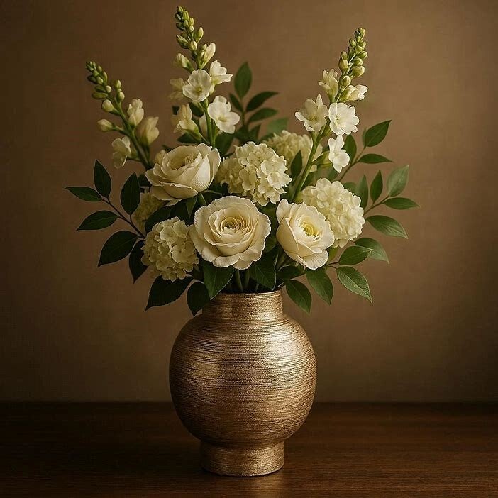 Colmore by Diga-vaas-Katoengoud L-Metaal-24x24x32cm