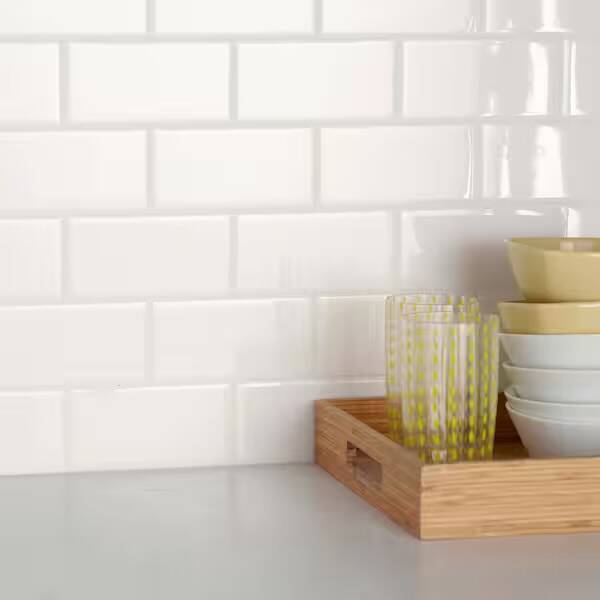Restore Bright White 3 in. x 6 in. Glossy Ceramic Subway Wall Tile (12.5 sq. ft. /case)