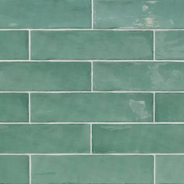 Catalina Green Lake 3 in. x 12 in. x 8 mm Polished Ceramic Subway Wall Backsplash Tile (10.76 sq. ft./case)