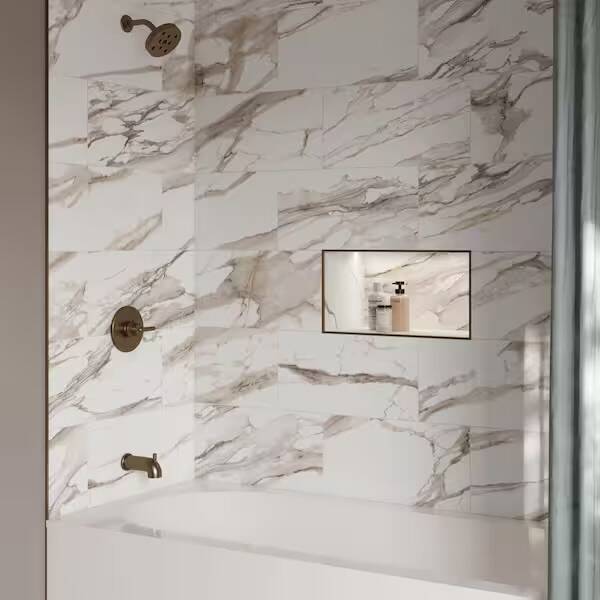 Impero Calacatta Oro 12 in. x 24 in. Marble Look Porcelain Floor and Wall Tile (15.50 sq. ft./Case)