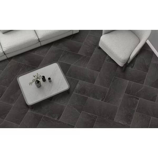 Sediment Slate 15 in. x 30 in. Matte Porcelain Floor and Wall Tile (12.8 sq. ft /Case)