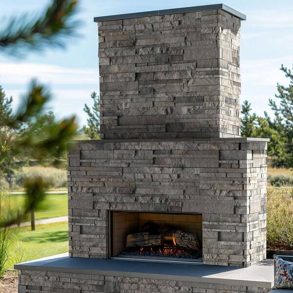 Terrado Ashbury Shadow 4 in. x 20 in. Natural Finish Cement Stone Look Ledger Panel Wall Tile (5.4 sq. ft./Case)