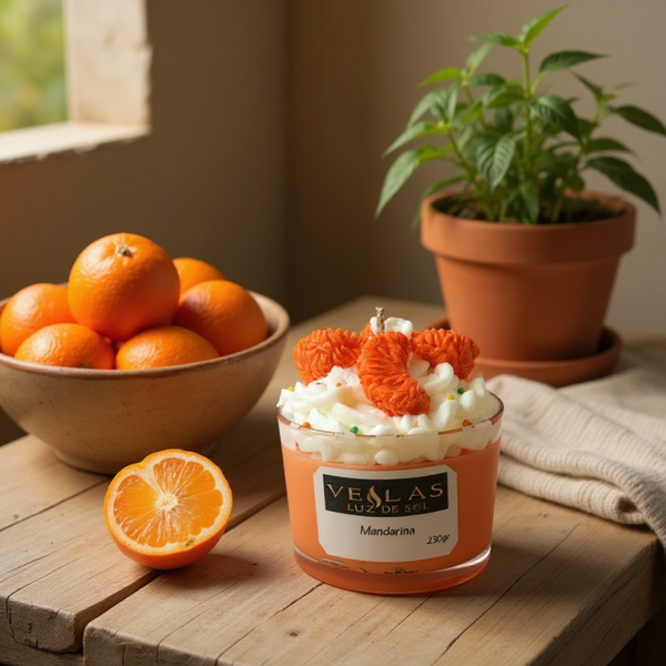 Vela Aroma de Mandarina Tipo Postre