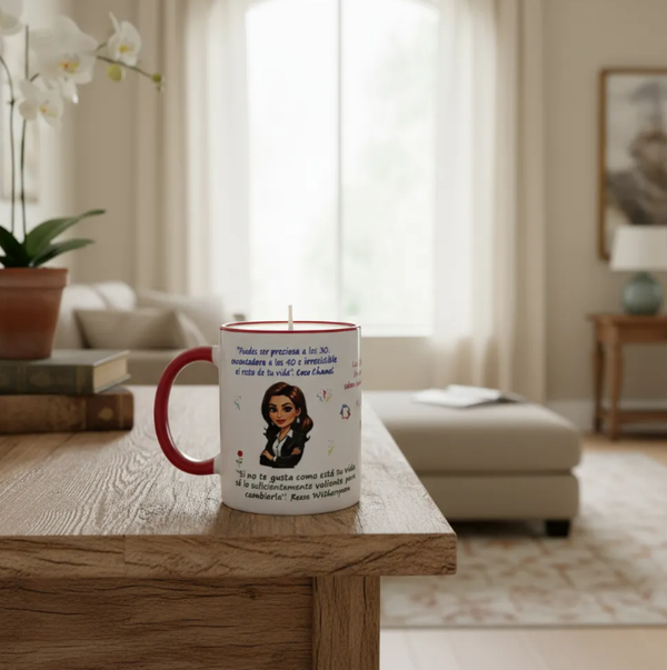 Vela de Taza Motivacional Mujer Aroma de Café