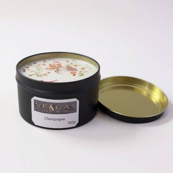 vela envase elegante aroma champagne