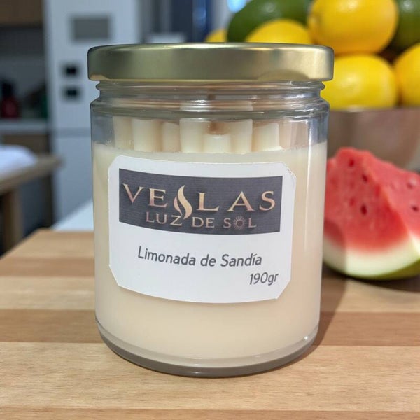 Vela de Envase Tarro de vidrio con tapa de Metal 190gr