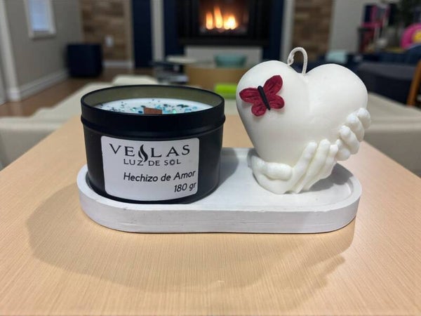Vela de Envase + Figura de Corazón 268gr