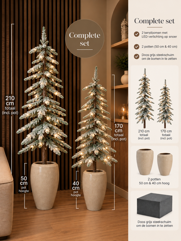 PRE ORDER Complete Set Japandi Kerstbomen Inclusief Potten