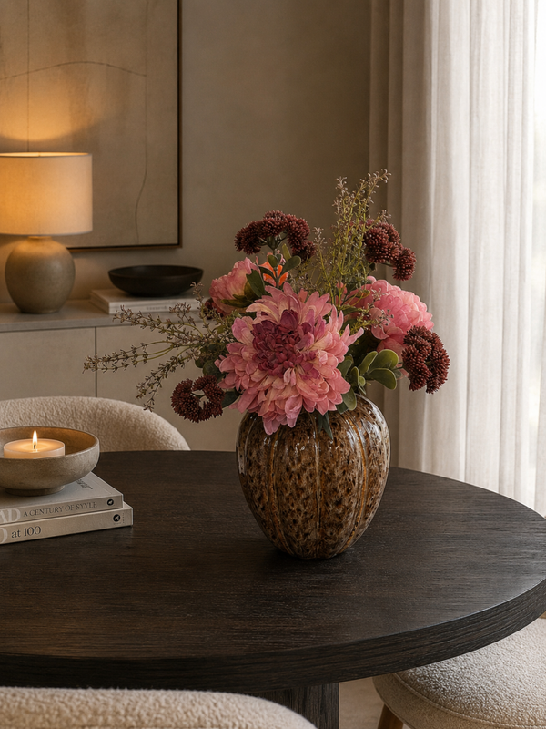 Salontafel Boeket Met Vaas | Burgundy/Oudroze