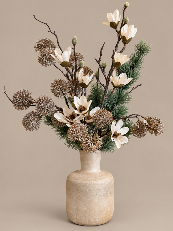 Zijden Bloemen Boeket ‘Japandi Christmas’ | Met of zonder vaas