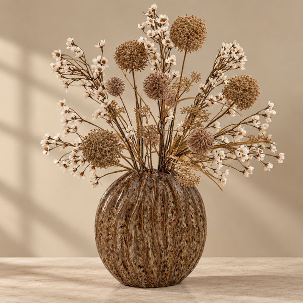 Ovale Vaas Inclusief Zijden Bloemen | H78cm