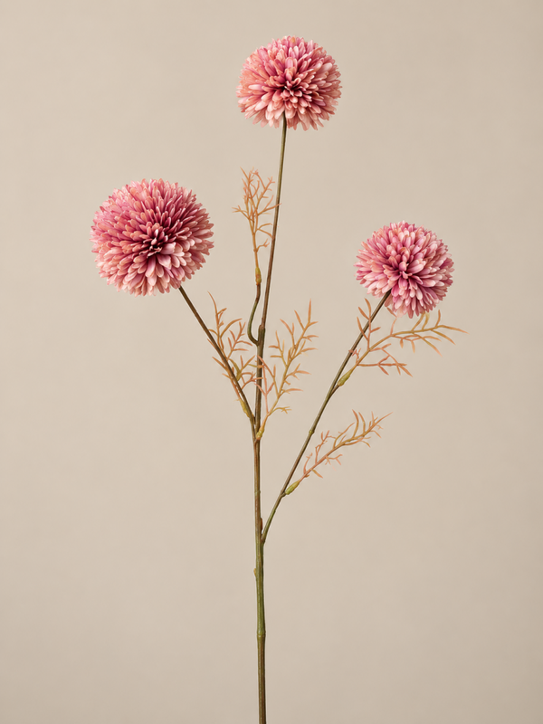 Zijden Pom Pom Kunstbloemen | Oudroze