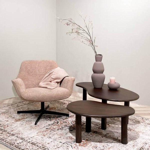 Organische Salontafel Set van 2 – Brix 'Nubi' Brown | Mangohout