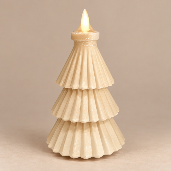 Kerstboom LED Kaars | Beige
