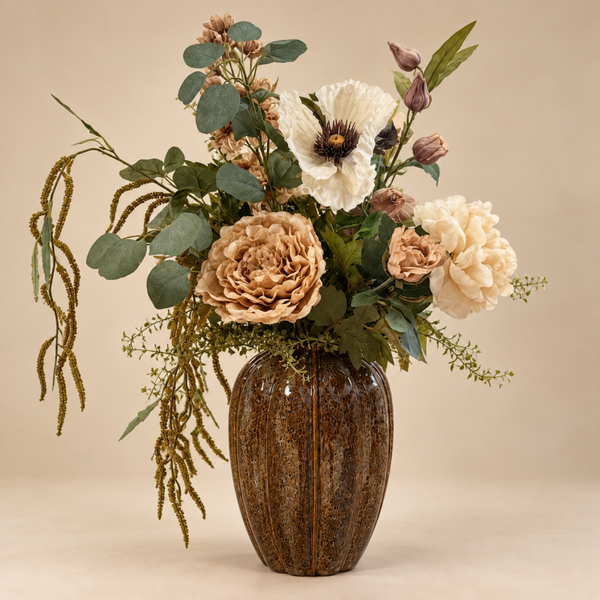 Zijden Bloemen Boeket ‘Papaver’ | Inclusief vaas
