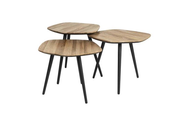 Salontafel Set van 3 'Lily' | Hout/Metaal