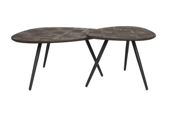 Salontafel Set van 2 'Coco' | Walnoot