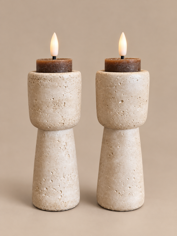 Japandi Aardewerk Waxinelichthouder | Beige | 1st