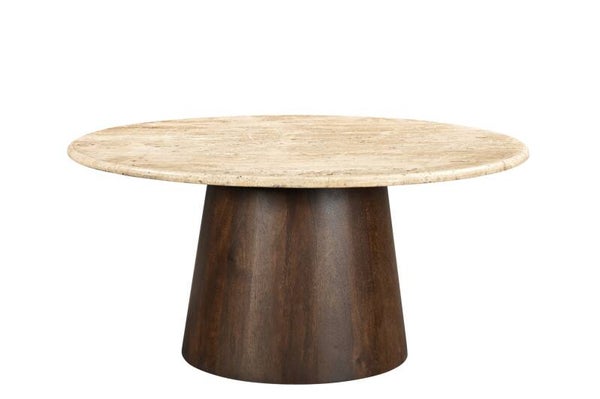 Ronde Salontafel Brix 'Valentino' – Travertin | Ø75 cm